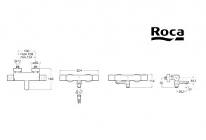 MEDIDAS TERMOSTATICA BAÑO T-1000 ROUND ROCA